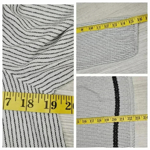 Women's Black White Boho 3/4 Sleeve Rayon Blouse Lace Casual Size M Whimsygoth - Picture 10 of 10